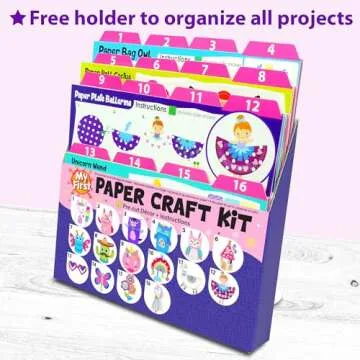 KRAFUN My First Unicorn Bunny Paper Craft Kit for Toddlers and Girls Age 3-8 Years Old, Include 18 Cute DIY Arts and Crafts Projects, Organized Art Activities Supplies Box Preschool Creative Toys