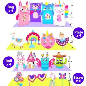 KRAFUN My First Unicorn Bunny Paper Craft Kit for Toddlers and Girls Age 3-8 Years Old, Include 18 Cute DIY Arts and Crafts Projects, Organized Art Activities Supplies Box Preschool Creative Toys