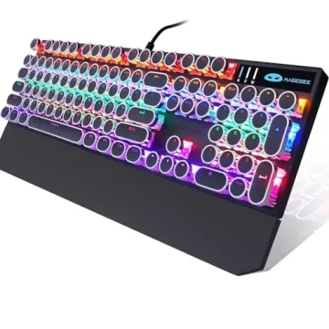 Camiysn Typewriter Style Mechanical Gaming Keyboard with RGB Lighting and Round Keycaps