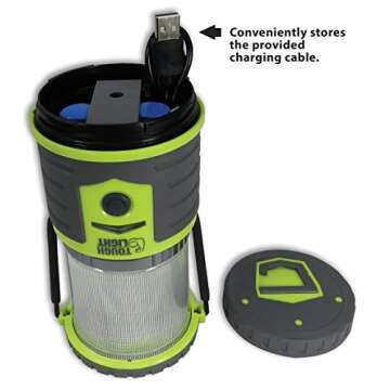 Tough Light USB Rechargeable Lantern | 400 Lumens | 200 Hours of Light | 6000mAh Power Bank | 6 Modes | Hanging Tent Lamp for Camping, Outdoors, Hurricane or Power Outage