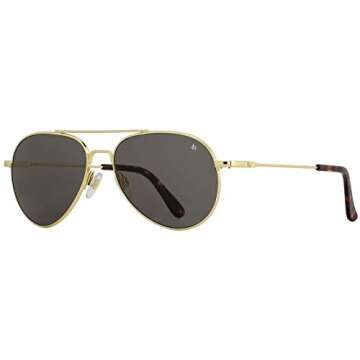 AO General Sunglasses - Gold - True Color Gray SkyMaster Glass Lenses - 58-14-145