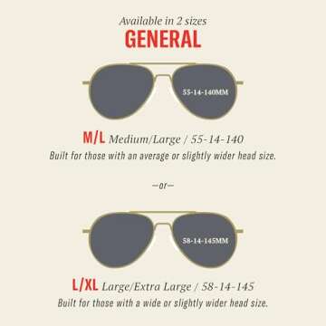 AO General Sunglasses - Gold - True Color Gray SkyMaster Glass Lenses - 58-14-145