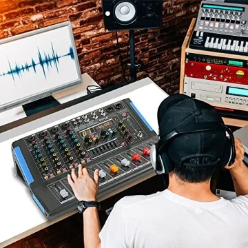 Pyle 4-Channel Bluetooth Studio Audio Mixer-DJ Sound Controller Interface with USB Drive for PC Recording Input, XLR Microphone Jack,48V Power,Input/Output for Professional and Beginners - PMXU46BT