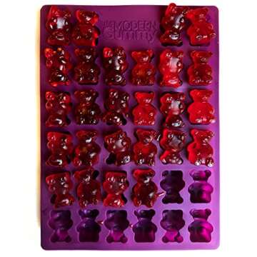 Medium Sized Silicone Gummy Bear Making Kit by The Modern Gummy with dropper and silicone measuring cup