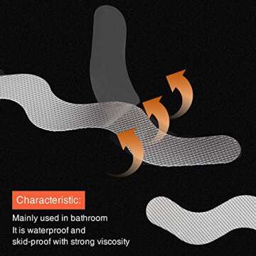 Secopad Patented Anti Slip Shower Stickers 24 PCS Safety Bathtub Strips Adhesive Decals with Premium...