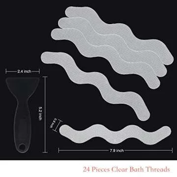 Secopad Anti Slip Shower Stickers - Safety Bathtub Strips 24 PCS