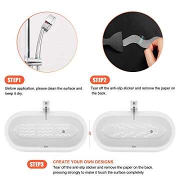Secopad Patented Anti Slip Shower Stickers 24 PCS Safety Bathtub Strips Adhesive Decals with Premium Scraper for Bath Tub Shower Stairs