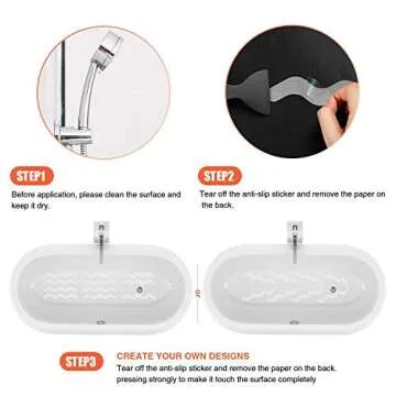 Secopad Anti Slip Shower Stickers - Safety Bathtub Strips 24 PCS