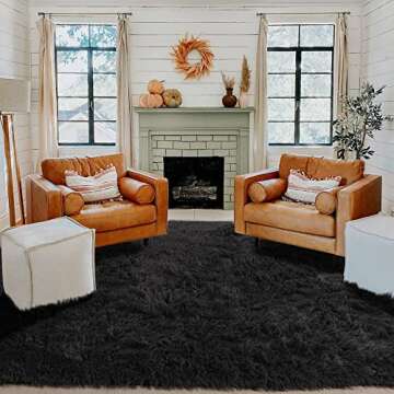 Plush Furry Rugs for Man Room Living Room