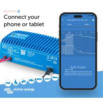Victron Energy Blue Smart IP67 Smart Marine Battery Charger 12V 17A, Float & Trickle Charger and Des...