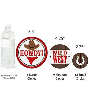 Western Hoedown Giant Circle Confetti for Parties
