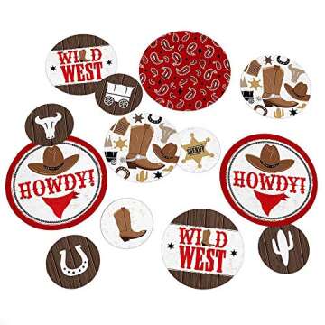 Western Hoedown Giant Circle Confetti for Parties