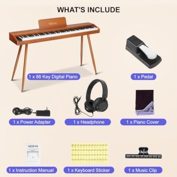Vediya 88-Key Digital Piano for Beginners with MIDI