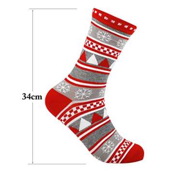 Yeesport 5 Pairs Cozy Christmas Holiday Socks for Gifts