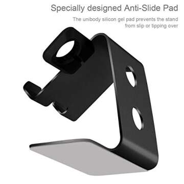 Tranesca 2 in 1 Charging Stand Holder Dock Compatible for Apple Watch Series Ultra2/Ultra/10/9/8/7/6/5/4/3/2/1/SE (38mm/40mm/41mm/42mm/44mm/45mm/46mm/49mm) and Cell Phone/Tablet - Black