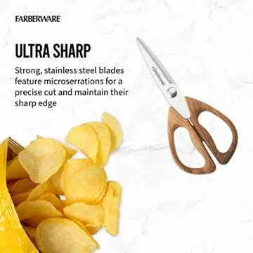 Farberware Kitchen Shears with Faux Wood Handles - 8.3 Inches