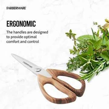 Farberware Kitchen Shears with Faux Wood Handles - 8.3 Inches