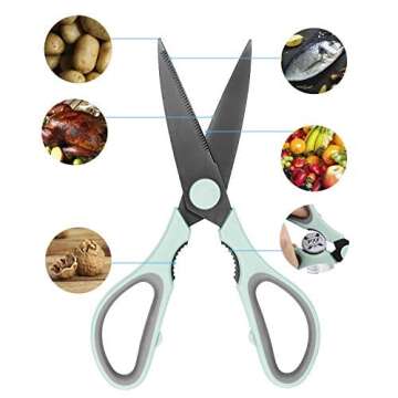 Country Kitchen Kitchen Scissors Set – Premium Stainless Steel Kitchen Shears with Soft Grip Handl...