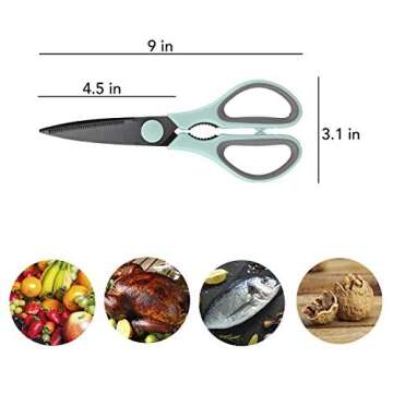 Country Kitchen Scissors - Versatile Kitchen Shears in Mint Green