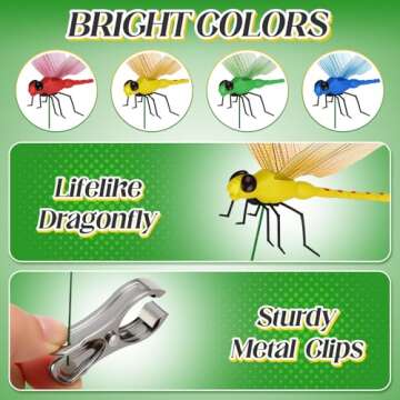 3D Dragonfly Garden Clips - Bug Repellent Decor for Outdoors