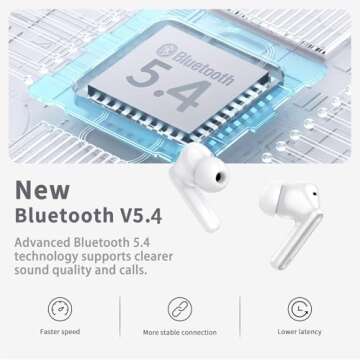 A97 Wireless Earbuds, Bluetooth 5.4 Headphones with Deep Bass and 40H Playtime, IP7 Waterproof