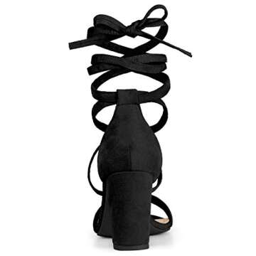 Allegra K Women's Strappy Chunky High Heels Sandals