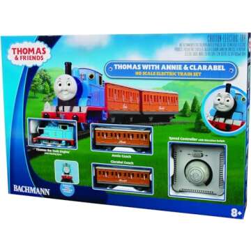 Bachmann Trains - Thomas & Friends Thomas with Annie and Clarabel Ready To Run Electric Train Set - HO Scale