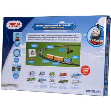 Bachmann Trains - Thomas & Friends Thomas with Annie and Clarabel Ready To Run Electric Train Set - HO Scale