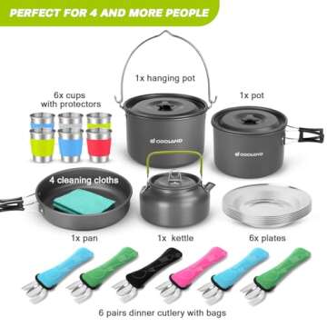 Odoland 39-Piece Camping Cookware Set – Complete Outdoor Cooking Kit