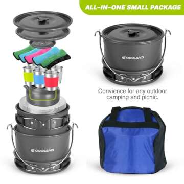 Odoland 39pcs Camping Cookware Kit for Outdoor Enthusiasts