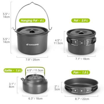 Odoland 39pcs Camping Cookware Kit for Outdoor Enthusiasts