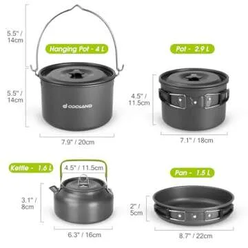 Odoland 39pcs Camping Cookware Kit for Outdoor Enthusiasts
