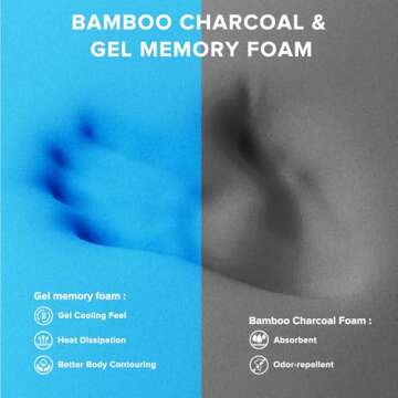 TXO King Size Mattress, 12 Inch Medium Firm Hybrid Mattress with Pocketed Spring and Bamboo Charcoal Gel Memory Foam, Anti-Pilling Cover, Motion Isolation, Cool and Dry Sleep, King Mattress in a Box