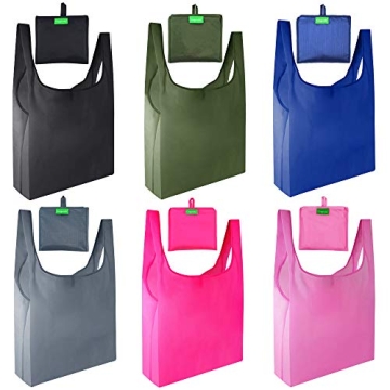 GOGOODA Reusable Grocery Bags 6 Pack,Heavy Duty Shopping Bags Large 50LBS with Foldable, Ripstop Gro...