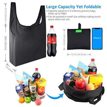 GOGOODA Reusable Grocery Bags 6 Pack - Heavy Duty Eco-Friendly