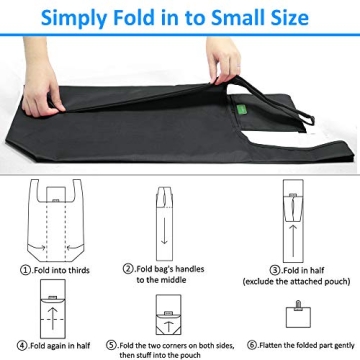 GOGOODA Reusable Grocery Bags 6 Pack - Heavy Duty Eco-Friendly