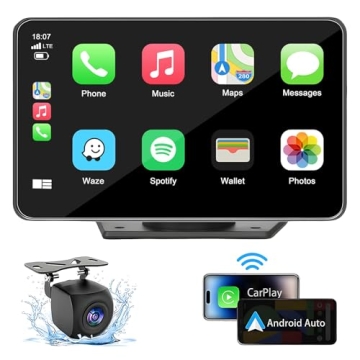 7" HD Wireless CarPlay & Android Auto Portable Car Stereo with GPS