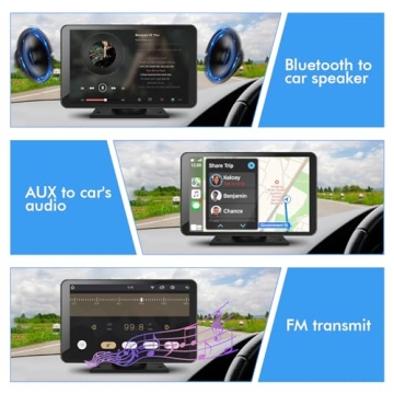 Wireless CarPlay Android Auto 7" HD Portable Car Stereo GPS