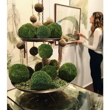 ZYAPA 21 Pack Green Moss Balls 8pcs 3.2" Decorative Balls for Bowls Filler 13pcs 2.3" Fake Moss Balls for Centerpiece Artificial Balls for Vase Filler Live Moss Balls for Home Tabel Decor