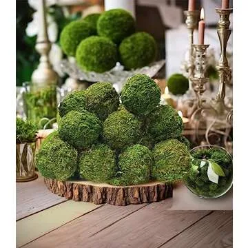 ZYAPA 21 Pack Green Moss Balls 8pcs 3.2" Decorative Balls for Bowls Filler 13pcs 2.3" Fake Moss Balls for Centerpiece Artificial Balls for Vase Filler Live Moss Balls for Home Tabel Decor