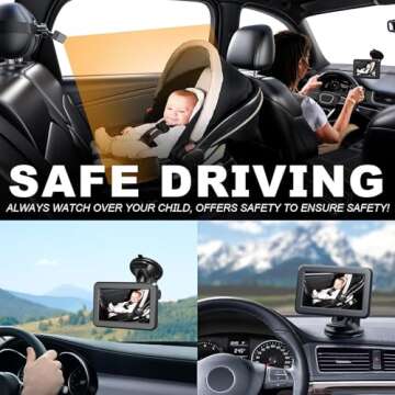 Itomoro Baby Car Mirror, Back Seat Baby Car Camera with HD Night Vision Function Car Mirror Display,...