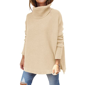 LILLUSORY Oversized Turtleneck Pullover Sweaters Womens 2024 Long Tunic Sweater Winter Trendy Casual...