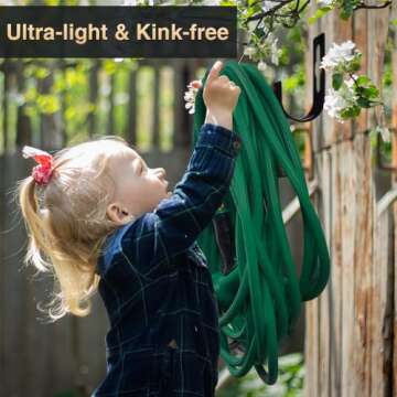 Lightweight 100FT Garden Hose with 10-Pattern Nozzle