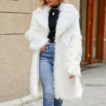Women's Faux Fur Jackets Winter Fuzzy Cardigan Overcoat Fall Fashion Open Front Long Shaggy Coat Out...