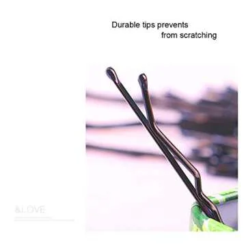 MAORULU Hair Bobby Pins Brown with Cute Case, 200 CT Bobby Pins for Buns, Premium Hair Pins for Kids, Girls and Women, Great Hair Pins for Thick Hair and Thin Hair, 2 Inch (Brown)