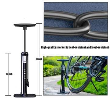 CLOLOP Bike Floor Pump with Gauge for All Bikes and Sports