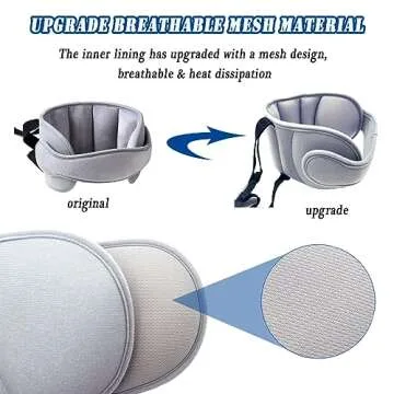 StoHua Child Car Seat Head Support - Baby Safety Car Seat Neck Relief Holder, Adjustable Head Band Strap Headrest, Baby & Kids Travel Accessories, Grey