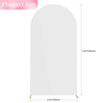 Wokceer 6.6FT Wedding Arch Cover Spandex Fitted Wedding Arch Stand Covers Round Top Chiara Arch Back...