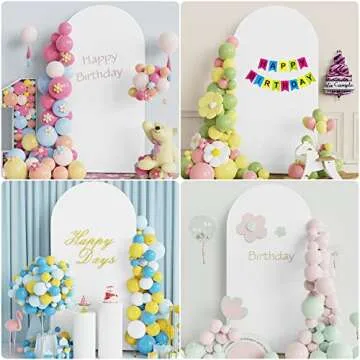 Wokceer 6.6FT Wedding Arch Cover Spandex Fitted Wedding Arch Stand Covers Round Top Chiara Arch Backdrop Cover for Birthday Party Ceremony Banquet Decoration White