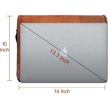 RUSTIC TOWN Leather 14 Inch Crossbody Laptop Messenger Bag